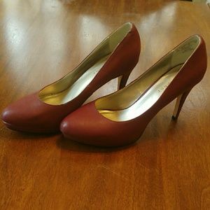 Burgundy Metaphor Platform Heels